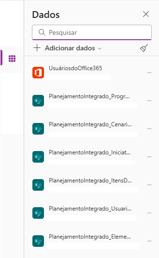 Listas conectadas no painel lateral