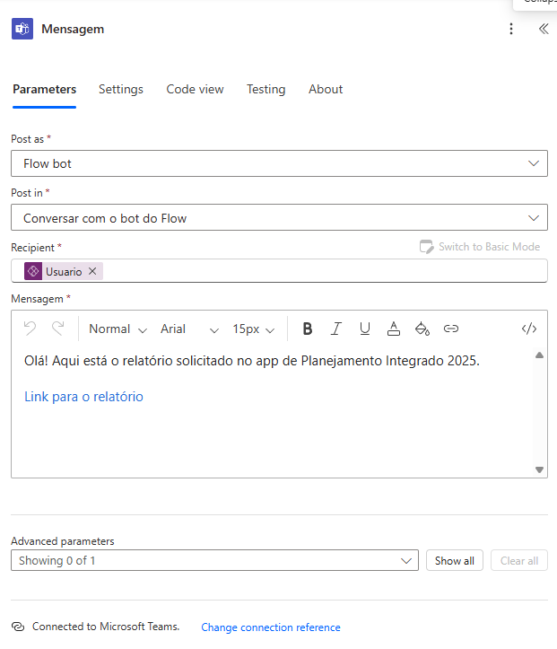 Envio de notificação no Teams