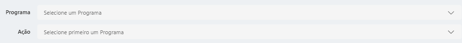 Botão Programa e Ação